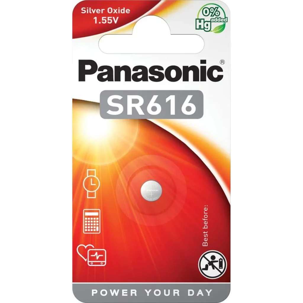 Батарейка Panasonic срібло-цинкова SR616(321, V321, D321) блістер, 1 шт., SR-616EL/1B UA